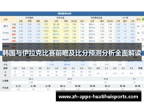 韩国与伊拉克比赛前瞻及比分预测分析全面解读